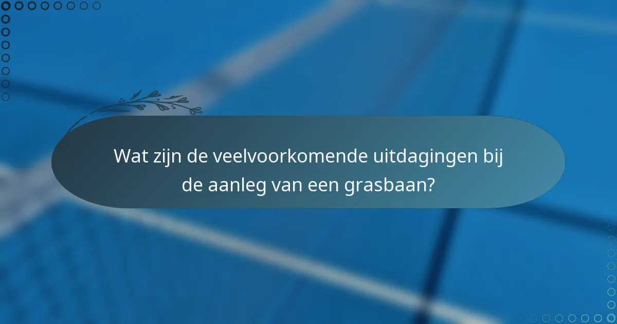 Wat zijn de veelvoorkomende uitdagingen bij de aanleg van een grasbaan?