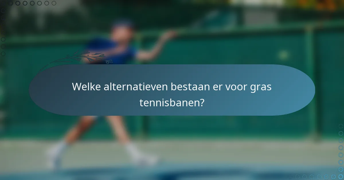 Welke alternatieven bestaan er voor gras tennisbanen?